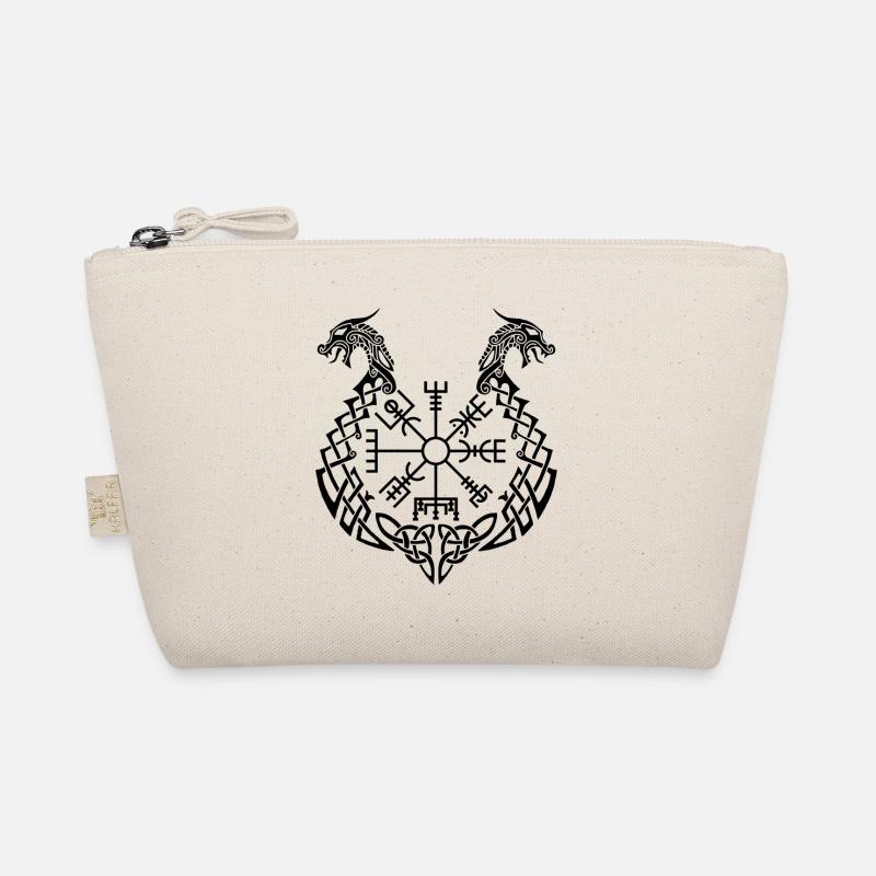 Black dragon and Viking compass Organic Pouch