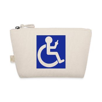 Wheelchair user raising middle finger # - Organic Pouch - nature - Front