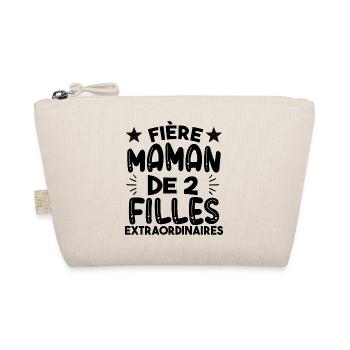 Fière maman de 2 filles extraordinaire cadeau mère - Trousse biologique - nature - Devant