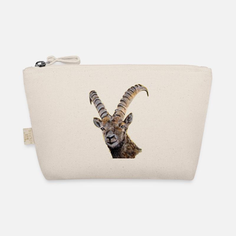 Scherenschnitt Tier Portrait Tierzeichen Steinbock Bio-Täschchen