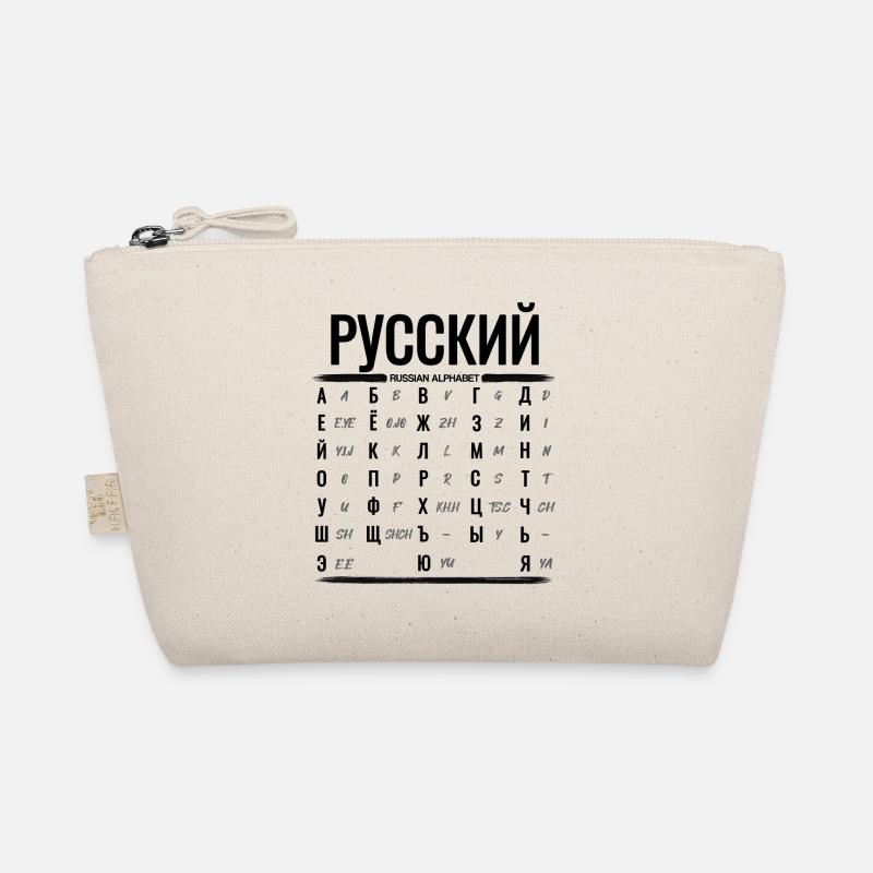 Russisches Alphabet Lernen Kyrillische Buchstaben - Bio-Täschchen - Natur