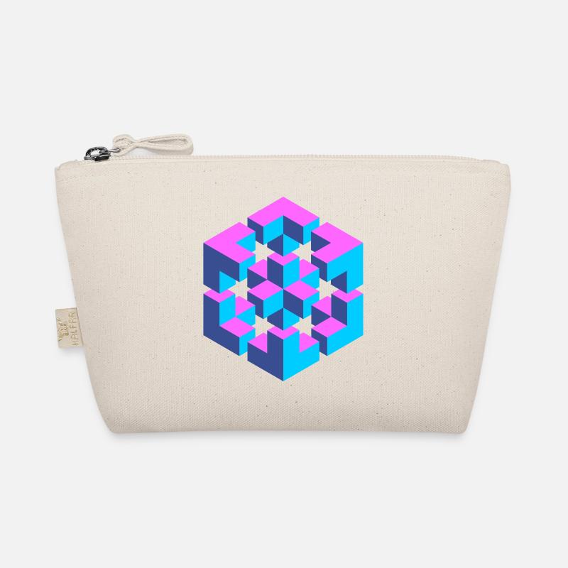 impossible figure Escher cube geometry fantasy Organic Pouch