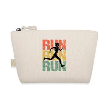 Run Run Run Vintage Runner Girl - Organic Pouch - nature - Front