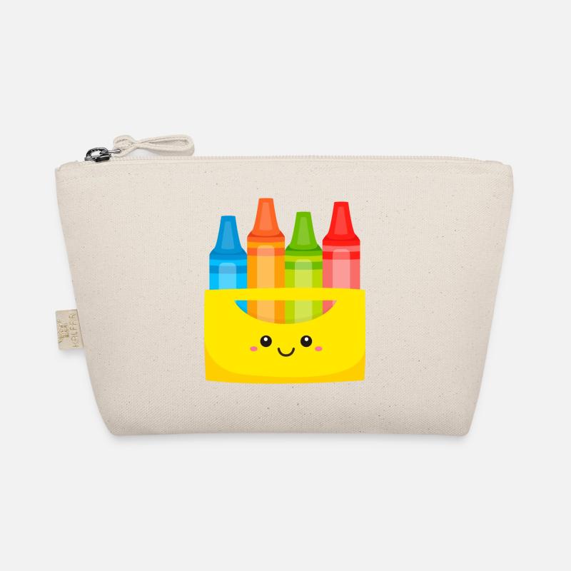Box with wax crayons Crayons Felt-tip pens Organic Pouch