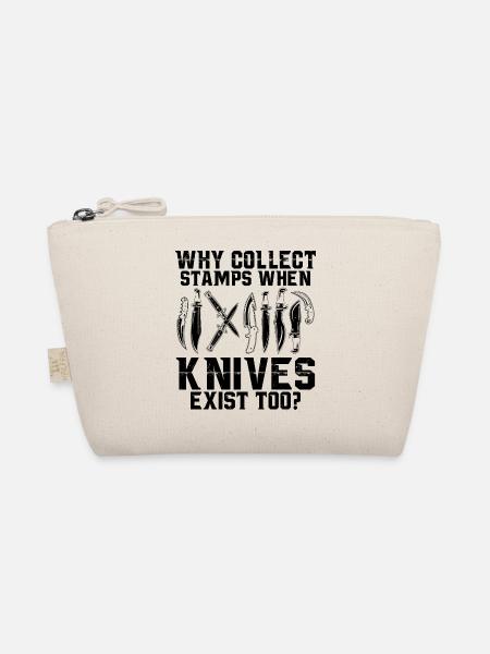 Geschenke für Messer Sammler | Antike Messer Hobby - Bio-Täschchen - Natur - Vorne