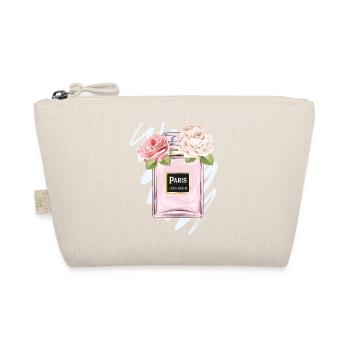 Perfume Flasche mit Aquarell Rosen - Bio-Täschchen - Natur - Vorne