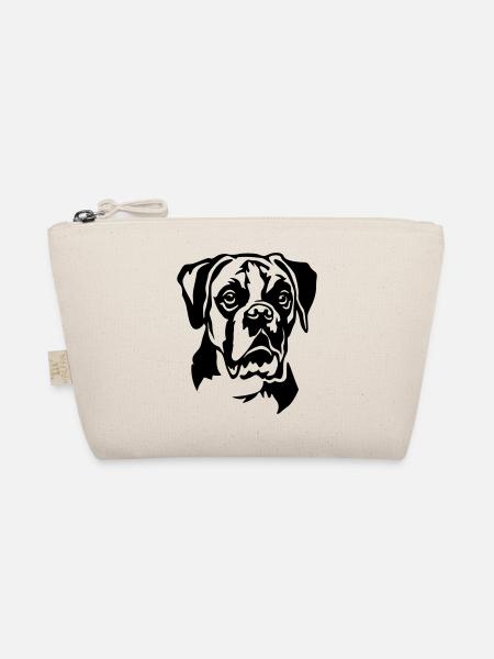 Boxer Kopf - Bio-Täschchen - Natur