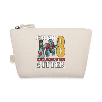 8. Geburtstag cooler Ritter Junge 8 Jahre alt - Bio-Täschchen - Natur - Vorne