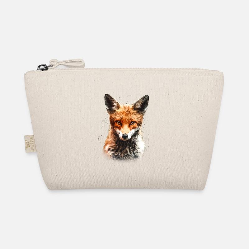 Fuchs mit Farbklecksen - Bio-Täschchen - Natur