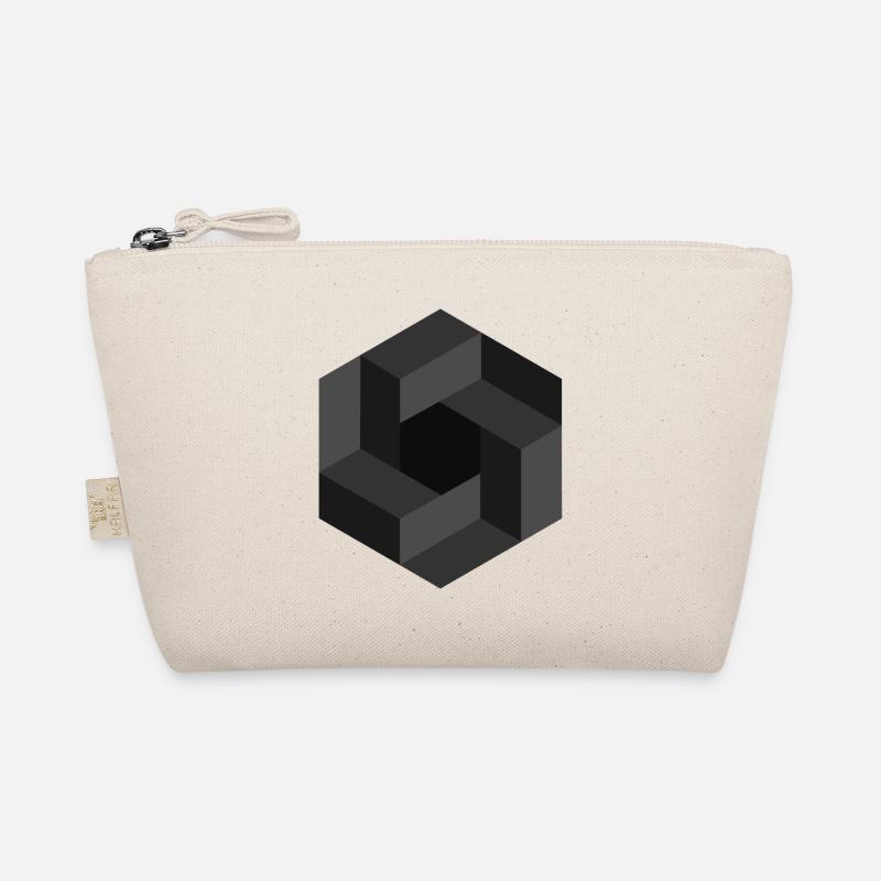 Abstract Geometric Pattern in Grayscale Organic Pouch