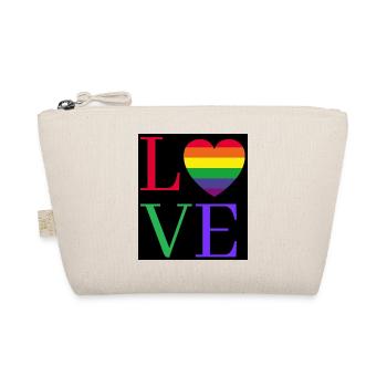 Rainbow Love Heart Pride Sticker - Bio-Täschchen - Natur - Vorne