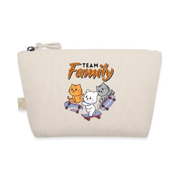 team family cat skateboarding department head - Organic Pouch - nature - Front