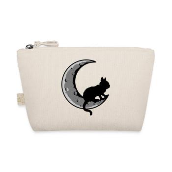Sichel Mond Schwarze Katze - Bio-Täschchen - Natur - Vorne