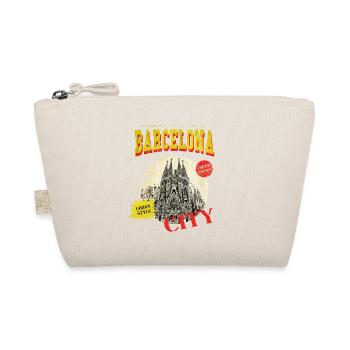 Barcelona Spain City Skyline Vintage Retro - Organic Pouch - nature - Front