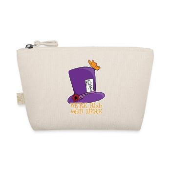 Wir sind alle verrückt hier - Mad Hatter Top Hat - Bio-Täschchen - Natur - Vorne