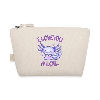 I love you a lotl Axolotl in love - Organic Pouch - nature - Front