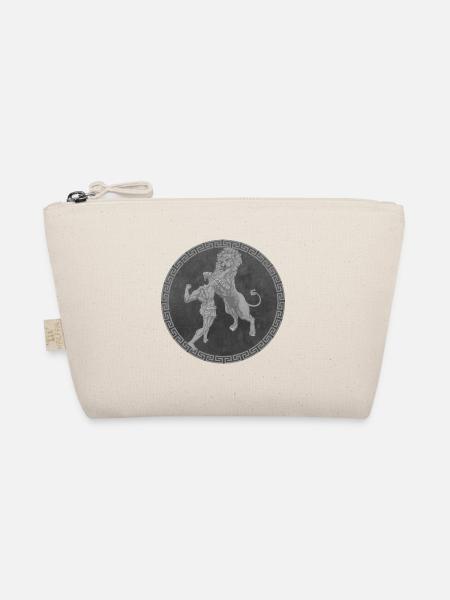 Hercules Greek Hero, Battle with Lion - Organic Pouch - nature - Front