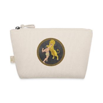 Hercules Greek Hero, Battle with Lion - Organic Pouch - nature - Front