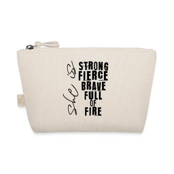 she is strong fierce brave full of fire - Organic Pouch - nature - Front
