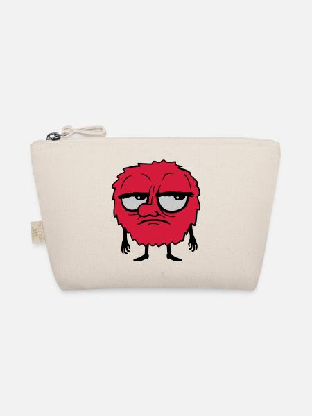 Monster Eyes Roll Cartoon - Organic Pouch - nature - Front