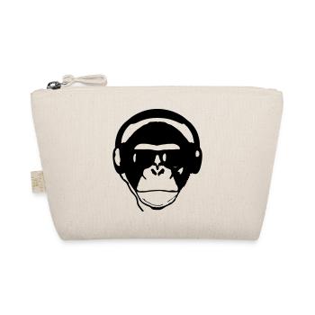Monkey with headphones and sunglasses Music Monkey - Organic Pouch - nature - Front