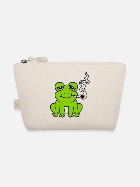 Stoned Weed Joint Frog - Organic Pouch - nature - Front