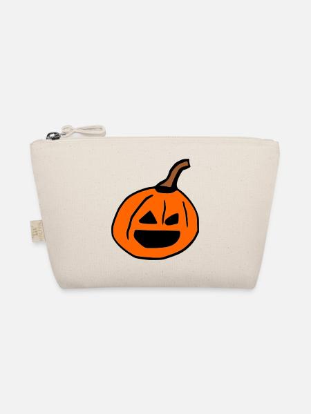 Halloween Kürbis - Bio-Täschchen - Natur - Vorne