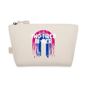 Two Tired Bi-ker Bisexual LGBTQ Bi Pride LGBT Pun - Organic Pouch - nature - Front