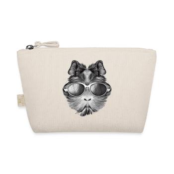 Guinea pig cool sunglasses funny design 11 - Organic Pouch - nature - Front