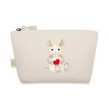 sugar-sweet mouse with a heart for Valentine's Day - Organic Pouch - nature - Front