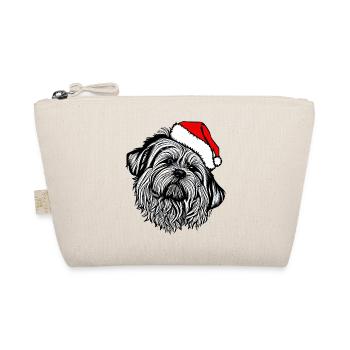 Weihnachten Hund süß lustig Hunde Tier Welpe 18 - Bio-Täschchen - Natur - Vorne