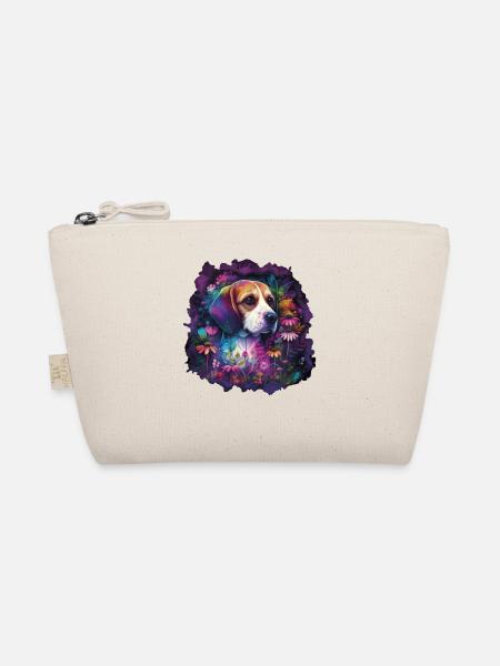 Beagle Beagle Motif Gift - Organic Pouch - nature - Front