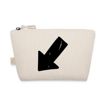 Arrow drawing sketch black - Organic Pouch - nature - Front