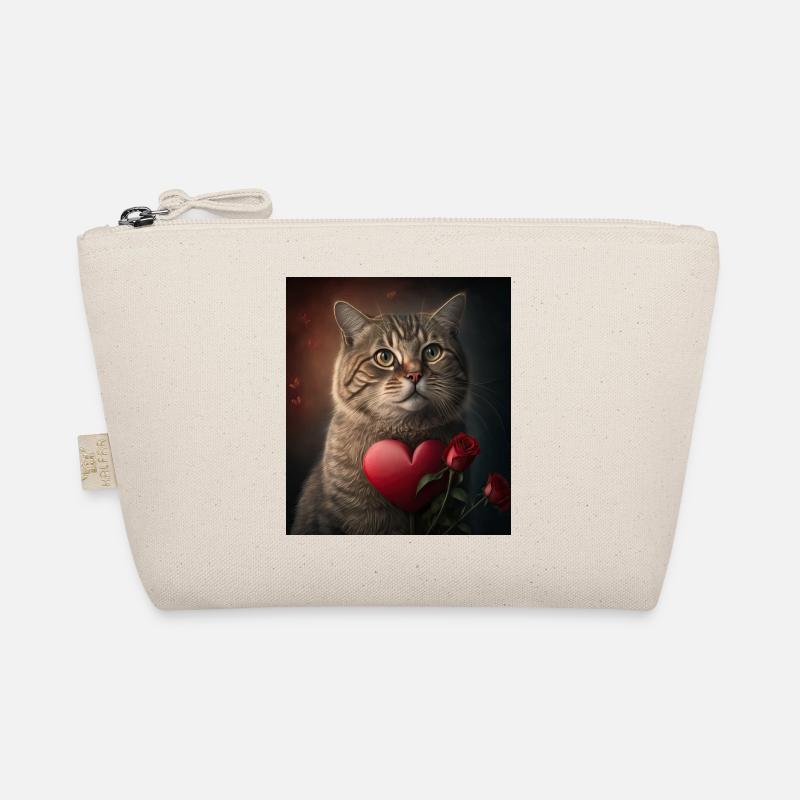 Saint-Valentin Cat Heart Rose Trousse biologique