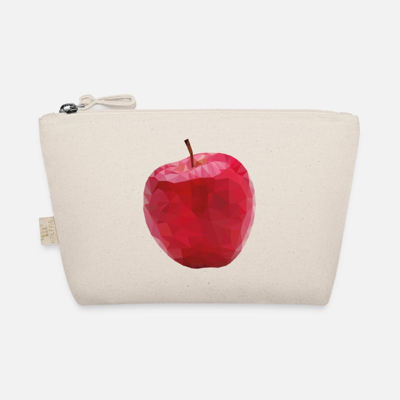 Apfel designed in Low Poly Art Bio-Täschchen
