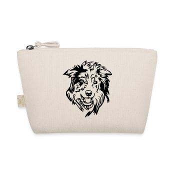 Tête de Border Collie - Trousse biologique - nature - Devant