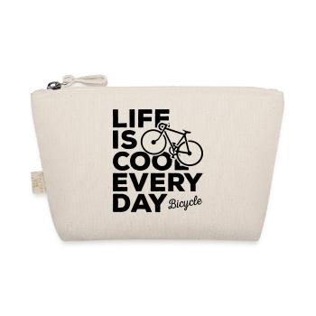 Life is Cool Every Day Bicycle - Organic Pouch - nature - Front