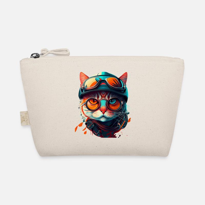 Getigertes Katzengesicht mit Style Sonnenbrille Bio-Täschchen