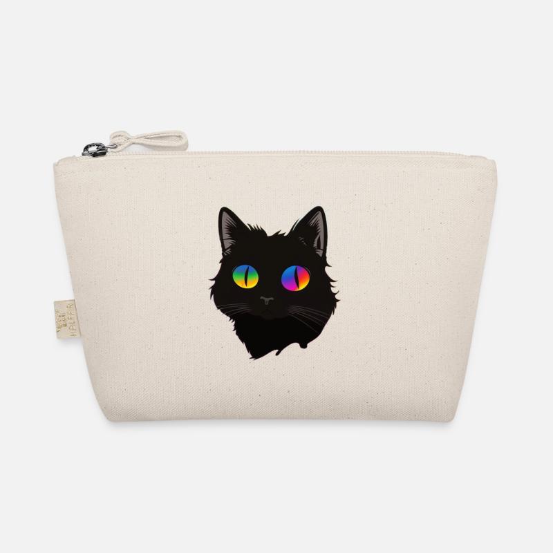 Katze Regenbogen Augen Tier - Bio-Täschchen - Natur