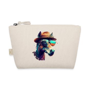 A funny donkey or mule with glasses and hat - Organic Pouch - nature - Front