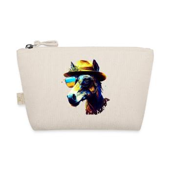 Urgent casual and cool donkey wears sunglasses - Organic Pouch - nature - Front