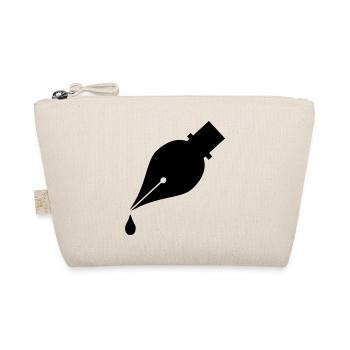 Ink pen with drop of ink - Organic Pouch - nature - Front