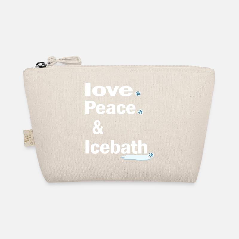 Eisbaden "love and peace im eisbad" eisbaderin Bio-Täschchen