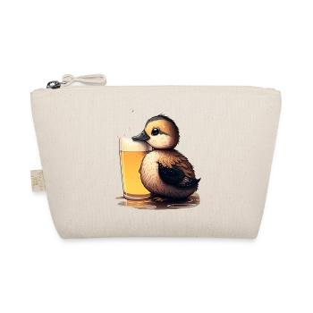 Cute baby duck with beer - Organic Pouch - nature - Front