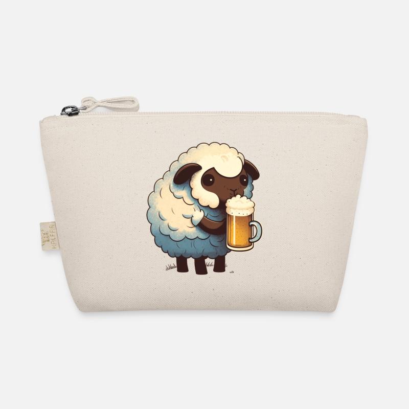 Kleines süßes Schaf mit Bier Bio-Täschchen