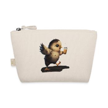 Un oiseau mignon boit une bière - Trousse biologique - nature - Devant
