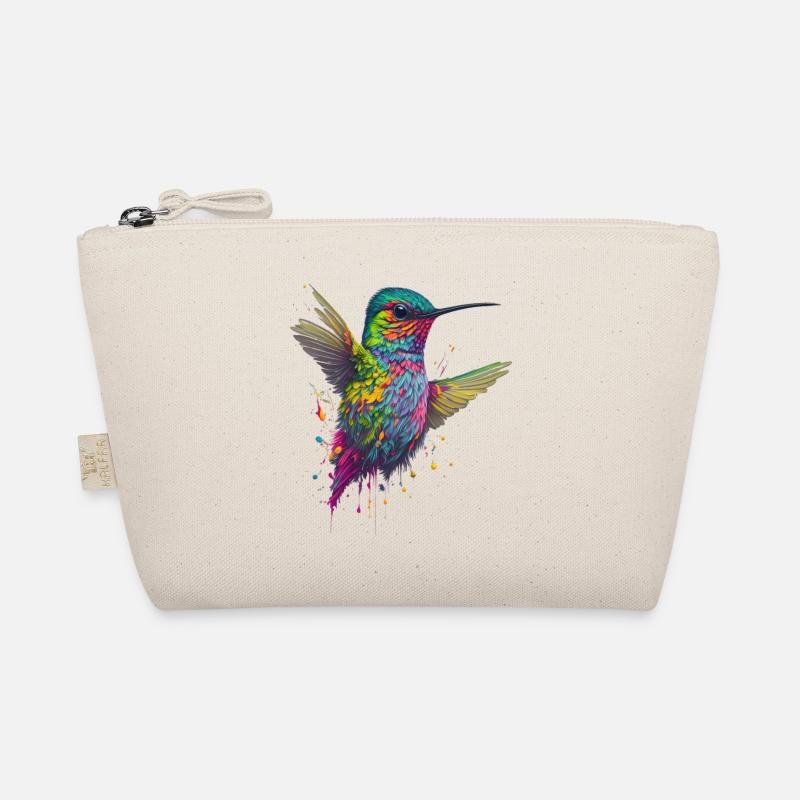 Farbexplosion Kolibri Kunstwerk Bio-Täschchen