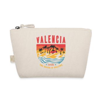 Valencia Spanien Palmen Beach Design - Bio-Täschchen - Natur - Vorne