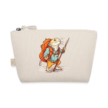 Rat-taupe comme randonneur avec bâton et sac à dos - Trousse biologique - nature - Devant