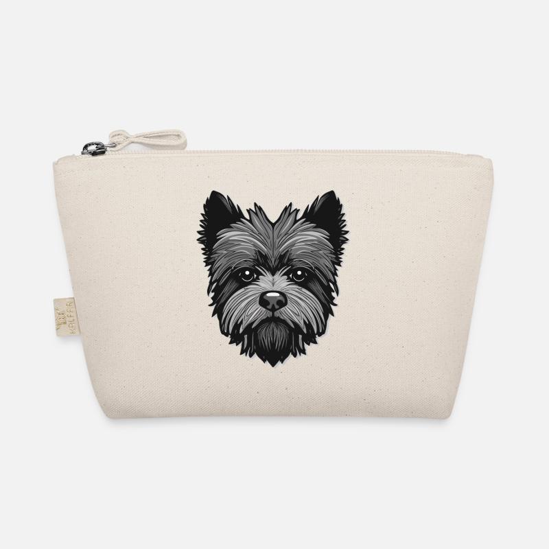 Affenpinscher Head: Charme de dessin animé noir et blanc Trousse biologique